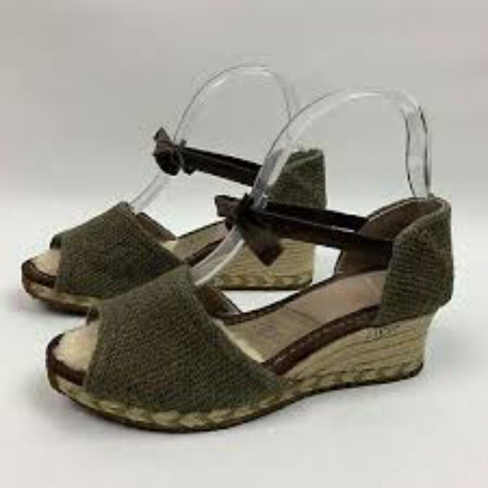 UGG Australia Mar Espadrille Wedge Sandals in Olive Green Women Size 7